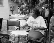 Pentecostal Overcoming-Holiness Church drummers-at-outdoor-revival